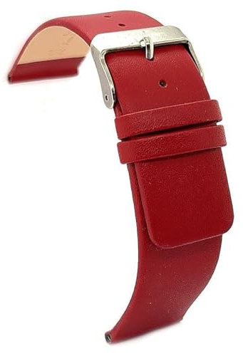 diloy Lederarmband für klassische Uhr – Glattes Rindsleder ohne Nähte, minimalistisches Design – Größen 18mm, 20mm, 22mm, 24mm, 26mm, 28mm, 30mm 327 Bordeaux 30mm