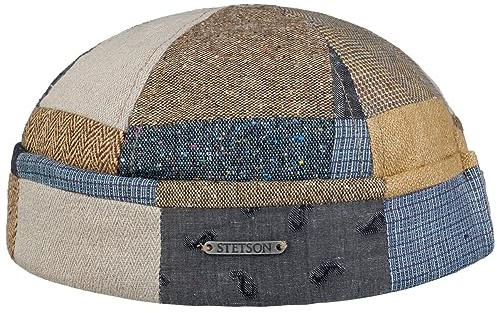 Stetson Patchwork Dockercap Herren Made in EU Sommer blau-beige S (54-55 cm)
