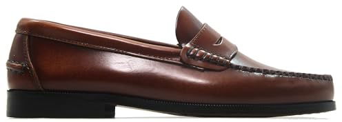 LATINO - Zapato mocasín,Castellano de Piel sin Cordones,Antifaz,Suela de Piel Cosida a Mano,tacón,Estrecho, para: Hombre Color: Burdeos Talla:43