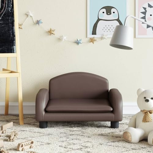 INLIFE Kindersofa Braun 50x40x30 cm Kunstleder,4,75 KG,3196376
