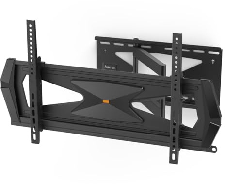 Hama TV Wandhalterung schwenkbar, neigbar, mit Diebstahlschutz (TV Wandhalterung 37-80 Zoll, VESA 300x200 bis VESA 600x400, bis 40kg, ideal für den öffentlichen Raum, mit Fischer-Dübeln) schwarz
