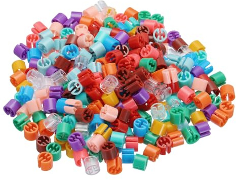 QUARKZMAN 300 Stück Kleiderbügel-Marker Leere Etiketten 12 Farben | passend für 3,5 mm Stange