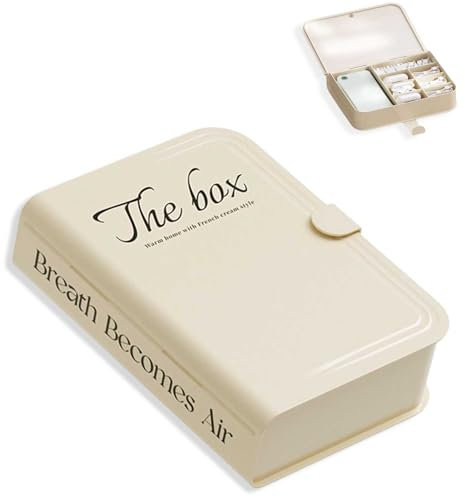 HERCHR Boîte De Gestion De Câbles En Plastique Avec Couvercle, Boîte De Rangement De Câbles En Forme De Livre, Boîtes De Rangement De Câbles, Boîte De Rangement De Chargeur De Cordon(Blanc crème)