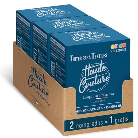 Haute Couture - Teinture Textile Tout-en-Un - Bleu Jean - 3x350g