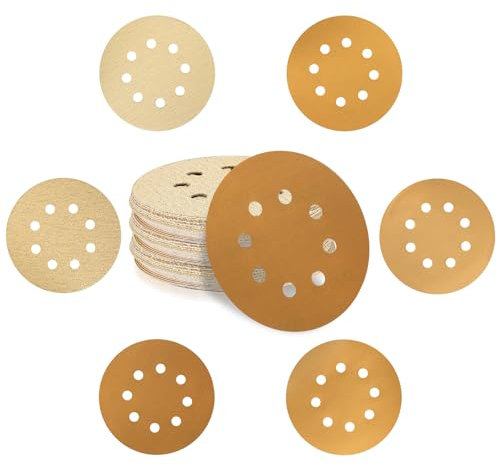 30 Pezzi Dischi Abrasivi 125 mm, Carta Vetrata per Levigatrice 8 Fori, Disco Abrasivo per Levigatrici Orbitali Smerigliatrice, Grana 60/120/240/400/800/1000