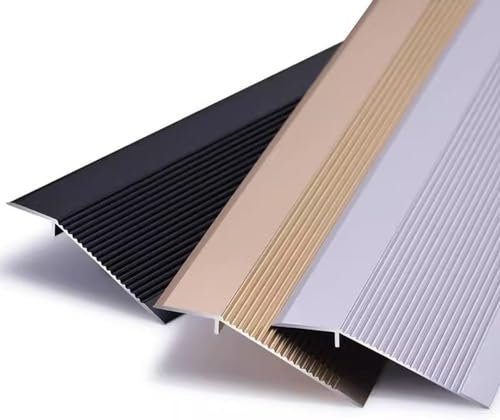 BLUEZY 0.9M Bodenprofil Übergangsprofil Übergangsschiene Aluminium Höhenausgleich 10Mm-40Mm Übergangsleiste​ Stark Und Haltbar Ausgleichsprofil Boden/Teppich Laminat Übergangsleiste Light Grey