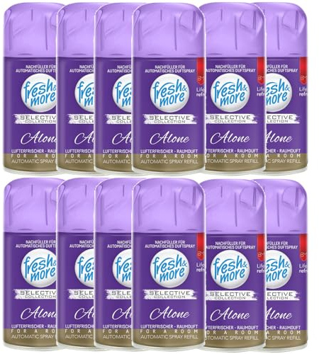 Fresh & More Lufterfrischer Nachfüller Alone 250ml (12er Pack) | Raumduft-Spray-Nachfüller, kompatibel mit Freshmatic Max, dezent-frischer Duft