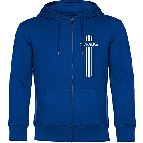 multifanshop Kapuzen Sweatshirt Jacke - Schalke - Streifen