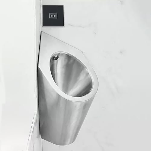 Snaweo Urinal Aus Edelstahl 304, Automatisches Sensor-Urinal, Wandmontierte Eck Urinale mit Sensor-Spülventil, für Hotelbar-Flughafen-Toilette(Color:Sensor D)