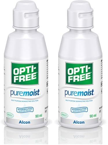 Alcon Opti-free Puremoist Solución de Limpieza y Remojo, Una botella (1 x 90 ml) (Paquete de 2)