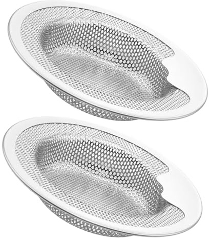 MAEXUS 2 Stück Abflusssieb Edelstahl,Sieb für Spülbecken,abflusssieb küchenspüle,Spülbeckensieb,Haarsieb Dusche.Waschbecken Sieb,für Dusche,Badewanne, Küche(11 * 8 * 2.3cm)