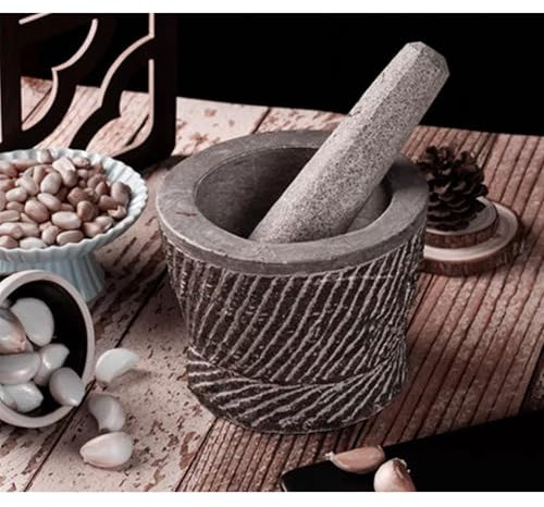 Molinillo Especias Granito, Mortero Mármol Triturador Medicina Tallado Mano Triturador Ajo Doméstico Herramientas Cocina Triturador Medicina Creativo para Guacamole, Especias, Ajo,B