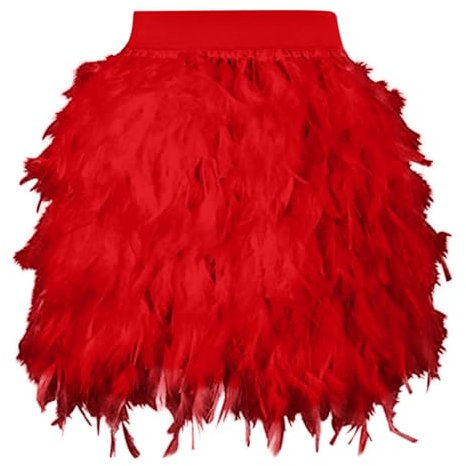 Feder Rock Damen Karneval Kostüm Elastische Taille Party Minirock Cosplay Minirock Mottoparty Partykleid Schwarz Mini Rock Damen Sexy Ballkleider Bequeme Petticoat Unterrock