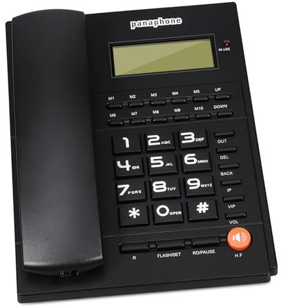 SHOWERORO Téléphone Filaire pour Bureau Fixe avec Contrôle Volume Et Touches Ergonomiques pour Seniors Et Affichage Identifiant