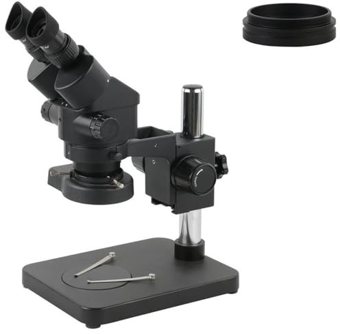Mikroskop Binokular Mikroskop Vergrößerung Kontinuierlicher Zoom 7X-45X Stereo Mikroskop Set + WF10X/20mm Okular for Telefon PCB Löten(With 1.0x)