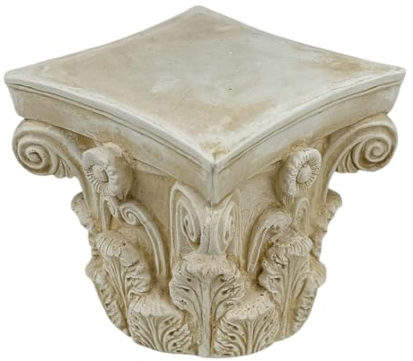 Piccola scultura in gesso duro greco romano colonna base capitale ordine corinzio