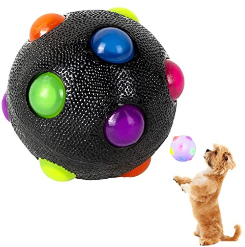 Leuchtender Hundeball – Leuchtender Ball, Hundebälle mit Wölbung, kompaktes Zahnreinigungs-Hundespielzeug, lustiges interaktives Haustierspielzeug für kleine, mittelgroße und große Hunde