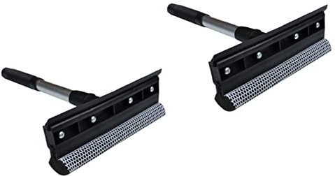 Ipetboom 2pcs Car Window Cleaning Kit Double-sided Squeegee Microfiber Scrubber Water Easy to Assemble