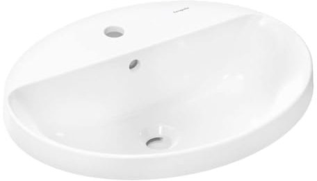 hansgrohe Xuniva D lavabo encastrado, con rebosadero, 1 agujero para grifo, 550x450mm, blanco, 60160450