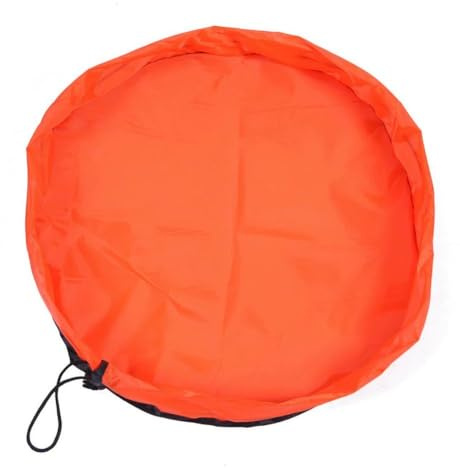 Wisafory Spielzeug Aufbewahrung Sack Aufbewahrungstasche für Spielzeug Kinder Spieldecke Aufräumsack Spielsack Aufbewahrung Teppich Kinderspielzeug Aufbewahrungsbeutel Orange Durchmesser 1,5m