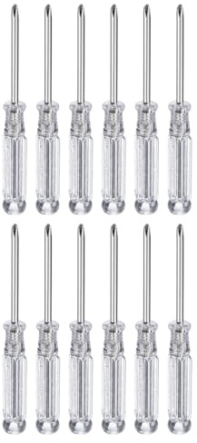 sourcing map Lot de 12 mini tournevis cruciformes PH1 #1 de 8,9 cm de long en acier au carbone avec poignée ergonomique pour réparation de bricolage, blanc