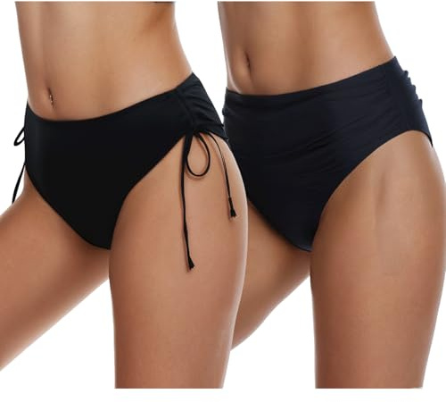 Adigaber Slip da Bikini Vita Alta e Bassa Sexy Pacco da 2 per Donne Ragazze Adolescenti Bikini Bottom