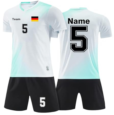 Maillot Foot Personnalisé Adulte, Ensemble De Foot Personnalisable avec Nom Et Numéro De L'équipe, Tenue De Sport Homme Femme Respirant Séchage Rapide Vêtements De Football Tee Shirt Personnalisable
