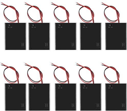 AEDIKO 10pcs 4X 1.5 V AAA Battery Holder with Leads 4 Slots AAA Battery Holder Case Plastic Storage Box with ON/Off Switch