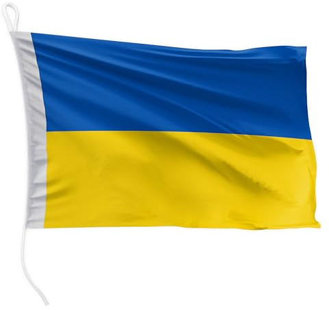 FLAGLY Premium Bootsfahne Ukraine 30 x 20 cm - 115g/m² Stoffgewicht - gedruckt, robust mit Strick & Schlaufe, Bootszubehör Motorboot (30 x 20 cm - Ukraine)