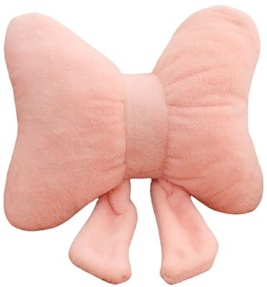 FytStycale Schleifenkissen, Weihnachtsdekorationskissen, weiches Plüschkissen für Sofa & Couch, kuscheliges Schleifenkissen, ideal für Wohnzimmer, Schlafzimmer, Kinderzimmer, Rosa - 38×32cm