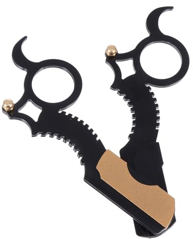 Hohopeti 2 Stück Vintage Bart Rasierer Manuell aus Edelstahl Langlebig und Hautschonend Kompakt für Reisen Herren Bartpflege Rasiermesser in Schwarz und Gold Praktische Profi Bart Trimmer