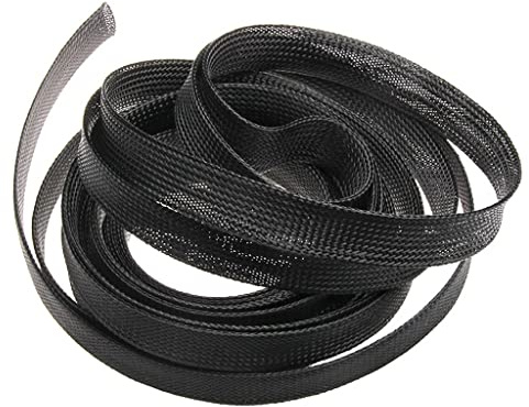 SDGBCXD Manicotto passacavo, Manicotto for pressacavo, Guaina Intrecciata con Isolamento Nero da 5 m, Cavi 4/6/8/10/12/15/20/25/30 mm(2mm)