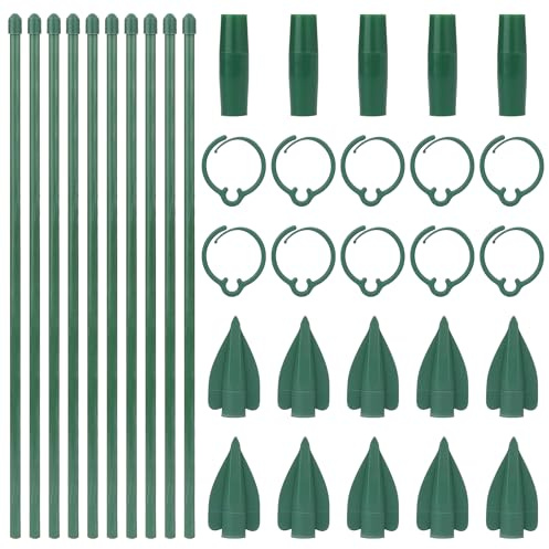 Bangbobi - Juego de Soportes para Plantas, 10 Piezas Soportes para Matas con Pinzas, Soportes Ajustables para Monstera, Orquídeas, Tomates, Rosas