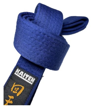 KAITEN Kampfsport Gürtel Blau - Baumwolle, Länge 230-350 cm, 4 cm Breit - Budogürtel Kinder, Erwachsene - Blaugurt Farbgurt Training Karategurt
