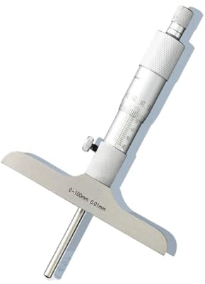 Micrometro di profondità da 0-25 mm, 0-50 mm, 0-100 mm, 0-150 mm, calibro di profondità da 0,01 mm con aste, strumenti di misurazione del calibro di profondità(0-100mm)