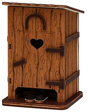 Holz Räucherhütte Stilles Örtchen, L/B/H: 7,5 x 7,5 x 11,5 cm.
