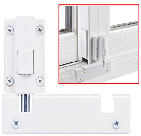 HauSun Patio Sliding Door Security Foot Lock Kick Lock, Fits on Top Rail-Childproof patio Door guardian-or Bottom Rail-Foot Operated-Keep Your Family Safe and Secure(1 Pack,White)
