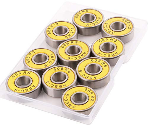 CESFONJER 10 Pcs Skateboard Kugellager | Longboard Kugellager | reibungsfreie Kugellager ABEC 9 für Skateboard, Roller, Inline Skates