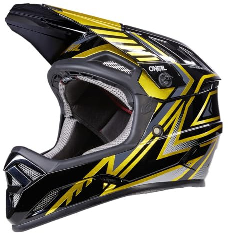 O'NEAL | Mountainbike-Helm | MTB Downhill | Nach Robustes ABS, Ventilationsöffnungen für Luftstrom & Kühlung, ABS Außenschale | Backflip Helmet Knox | Erwachsene | Schwarz Gold | Größe XL