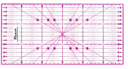 Règle Victor transparente 15x30cm en rose pour la couture, l'artisanat, le patchwork et le quilting - Règle de couture