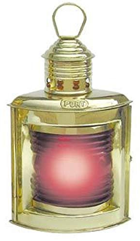 Positionslampe Backbordlampe rot Schiffslampe Messing 23cm elektrisch Backbord Lampe