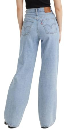 Levi's Ribcage Wide Leg Jeans för kvinnor, Far and Wide, 28W / 34L