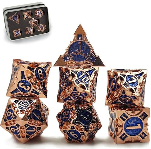 Würfel, DND Würfel Set, D&D Würfel, Würfel Metall. Dice Set, Würfel Rollenspiel, DND Metall RPG, Bronze Dice, Dungeons and Dragons (Bronze 4)…