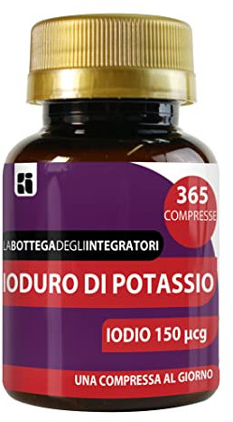 Ioduro Di Potassio 365 Compresse 150 Mcg Iodio 1 al Giorno | Senza Glutine e Lattosio | non di origine animale