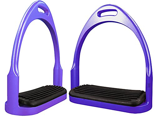PUMEXFE Equine Horse Stirrups Irons Cool Western Lightweight Aluminum Safety Riding TACK Saddle (Purple)