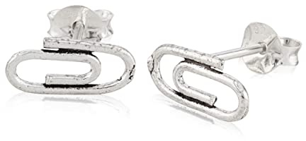 NKlaus Ohrstecker ohrstecker büroklammer, für Damen, 925 Silber, 2 Stück | Herren; Größe: 12mm