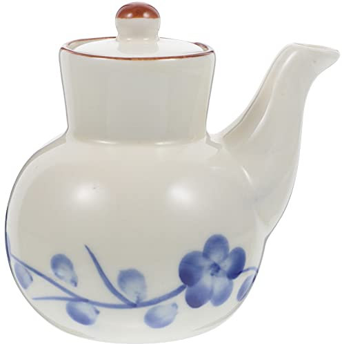 CALLARON Barattolo per Spezie in Ceramica Bianca Dispenser per Aceto e Olio Contenitore per Salsa di Soia e Condimenti Liquidi Comodo da Usare in Cucina