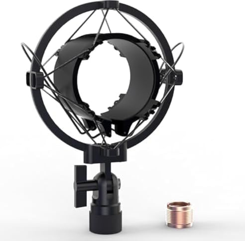 IXTECH Microphone Shock Mount, Noise Isolator, Anti Vibration, Black, Professional, Aluminium, Black, MICROPHONE_STAND, microphone-shock-mount