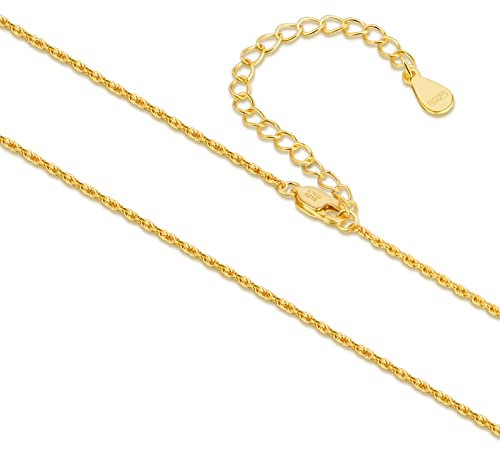SILBERTALE Feine Gold Kette Sterling Silber 925 Halskette Kurze Figarokette/Venezianerkette/Kordelkette/Gliederkette/Schlangenkette/Ankerkette/Singapurkette/Panzerkette ohne Anhänger Schmuck Kette