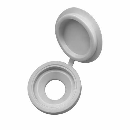 NOLDAR | Tappi grigio. Coprivite incernierato in plastica. 100 pezzi di coperture. Migliora l'aspetto e protegge le viti.